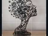 Metal sculpture Iron 2 mm thick, 60 cm high × 38 cm wide.